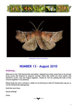 NUMBER 13 – August 2010 Wallblings