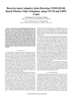 Burst-By-Burst Adaptive Joint-Detection CDMA/H.26L Based Wireless Video Telephony Using TTCM and LDPC Codes J