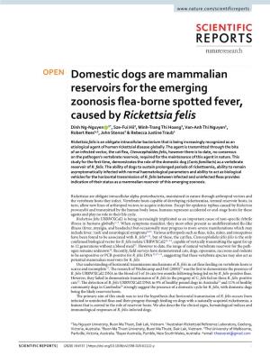 Domestic Dogs Are Mammalian Reservoirs for the Emerging