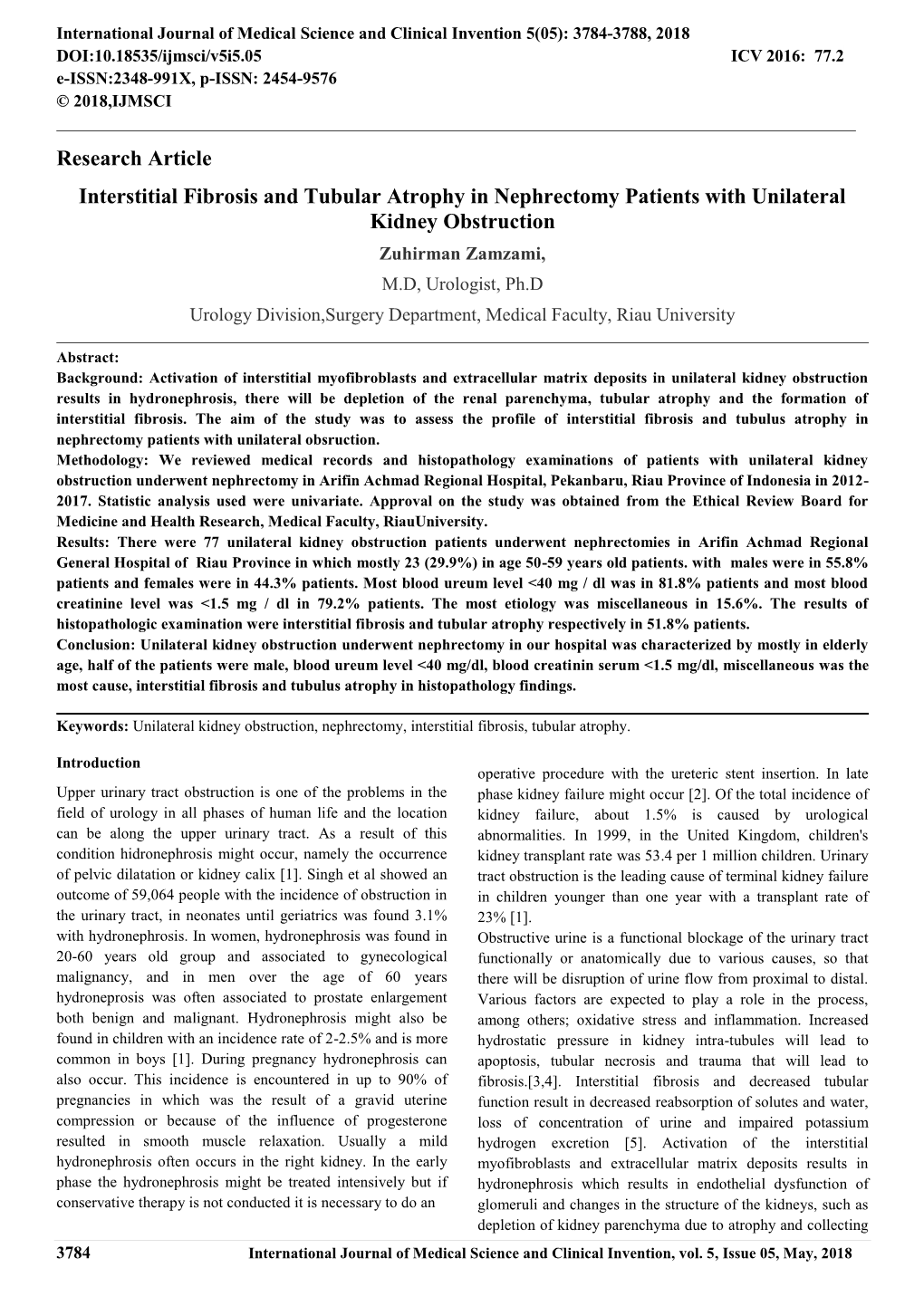 Research Article Interstitial Fibrosis and Tubular Atrophy In