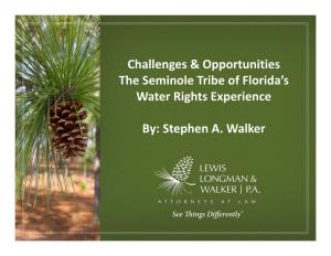 Seminole Tribe Water Rights Experience (Stephen Walker)