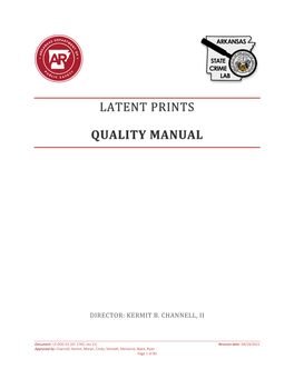Latent Prints Quality Manual