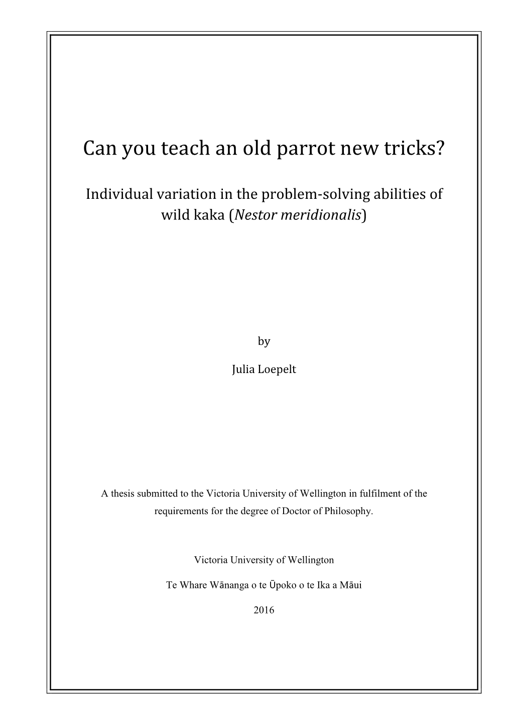 Can You Teach an Old Parrot New Tricks?