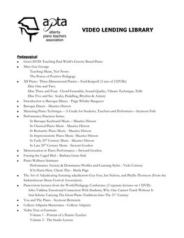 Apta Vhs/Dvd Lending Library