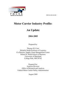 Motor Carrier Industry Profile