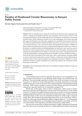 Paradox of Deadwood Circular Bioeconomy in Kenya's Public Forests