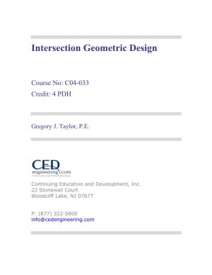 Intersection Geometric Design