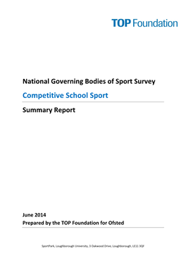 Competitive School Sport Summary Report