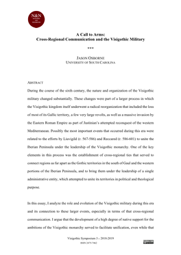 A Call to Arms: Cross-Regional Communication and the Visigothic Military