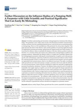 Further Discussion on the Influence Radius of a Pumping Well