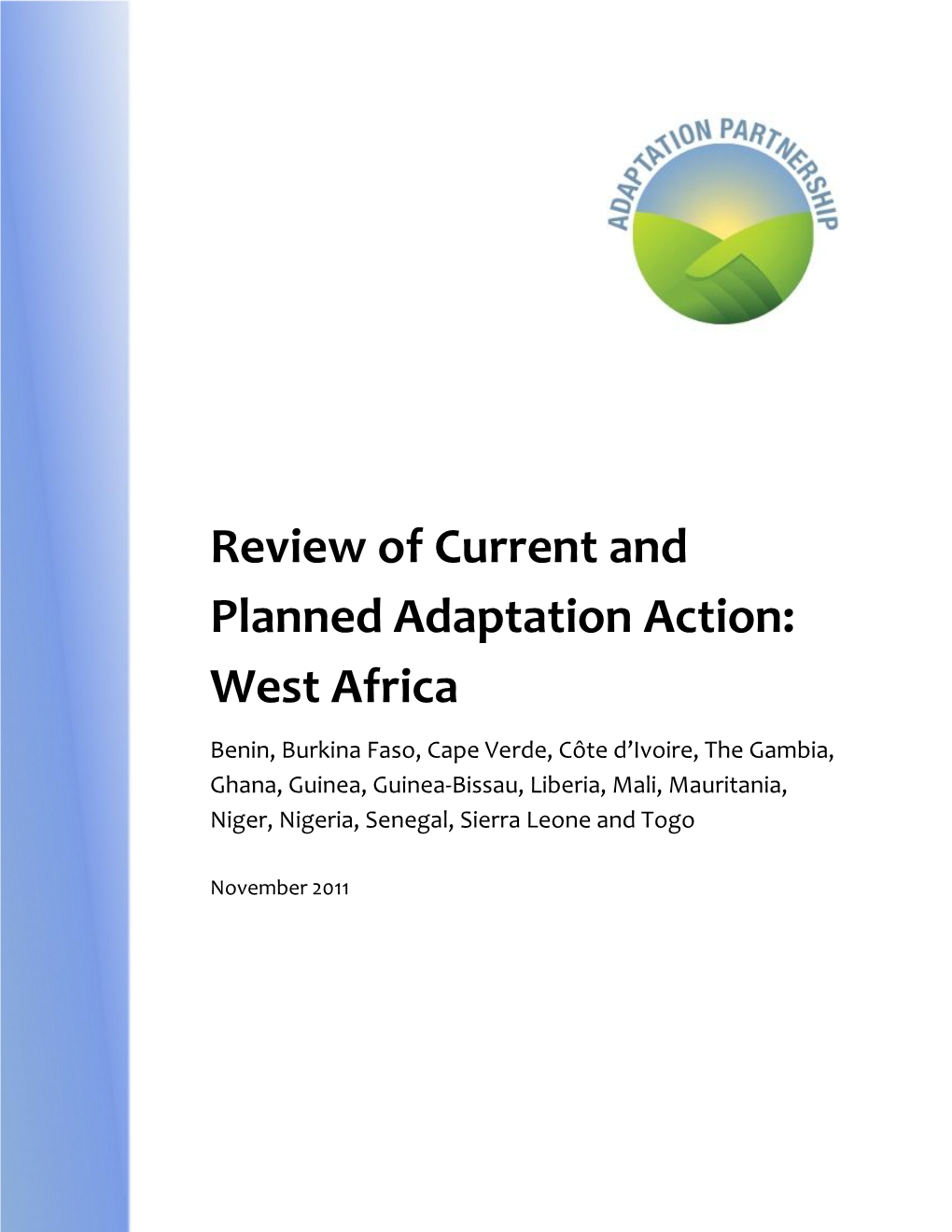 Review of Current and Planned Adaptation Action: West Africa