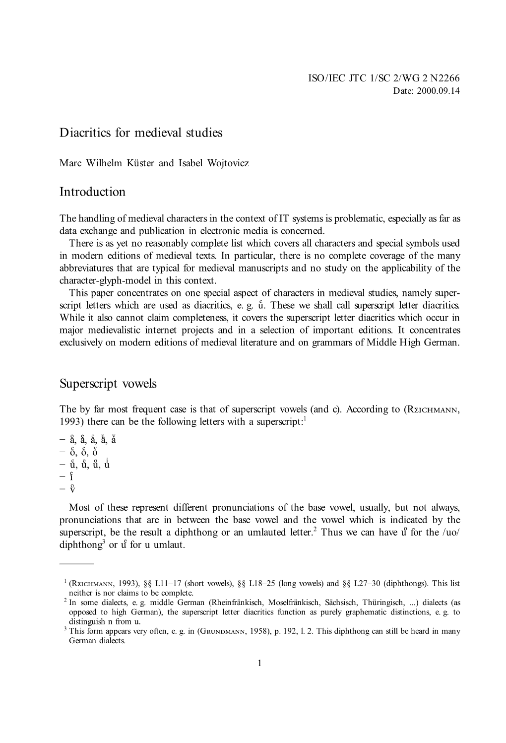 Diacritics for Medieval Studies Introduction Superscript Vowels