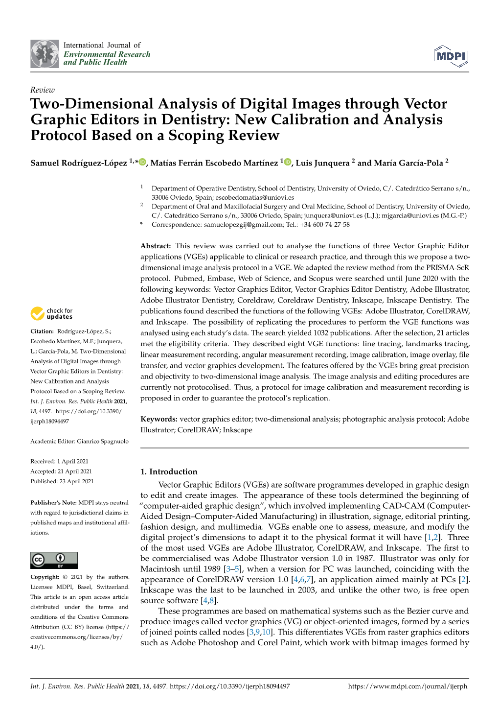 Two-Dimensional Analysis of Digital Images Through Vector Graphic Editors in Dentistry: New Calibration and Analysis Protocol Based on a Scoping Review