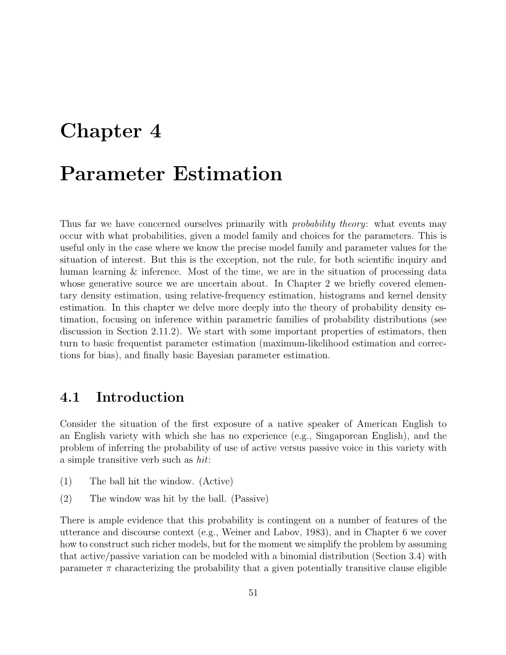 Chapter 4 Parameter Estimation