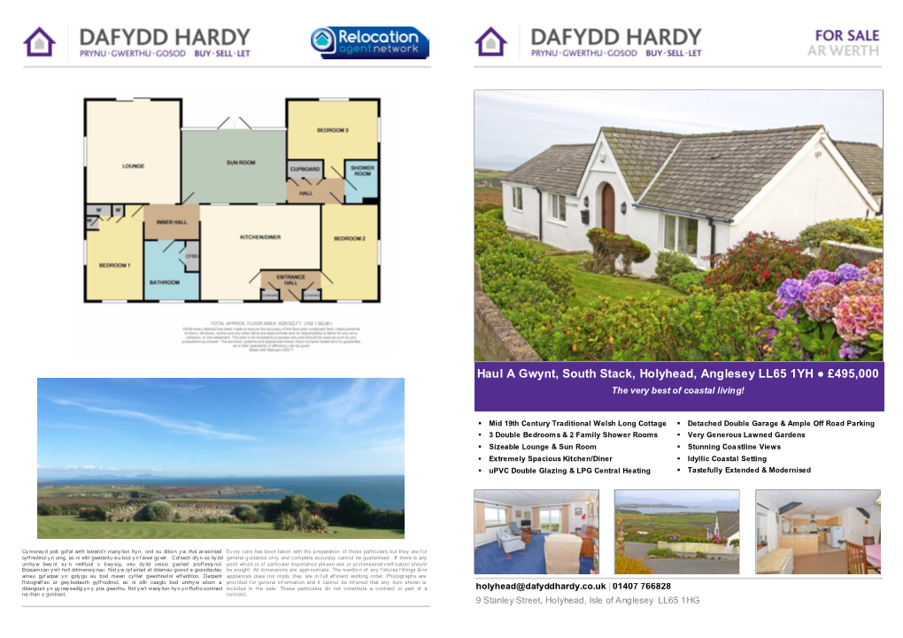 Haul a Gwynt, South Stack, Holyhead, Anglesey LL65 1YH £495,000