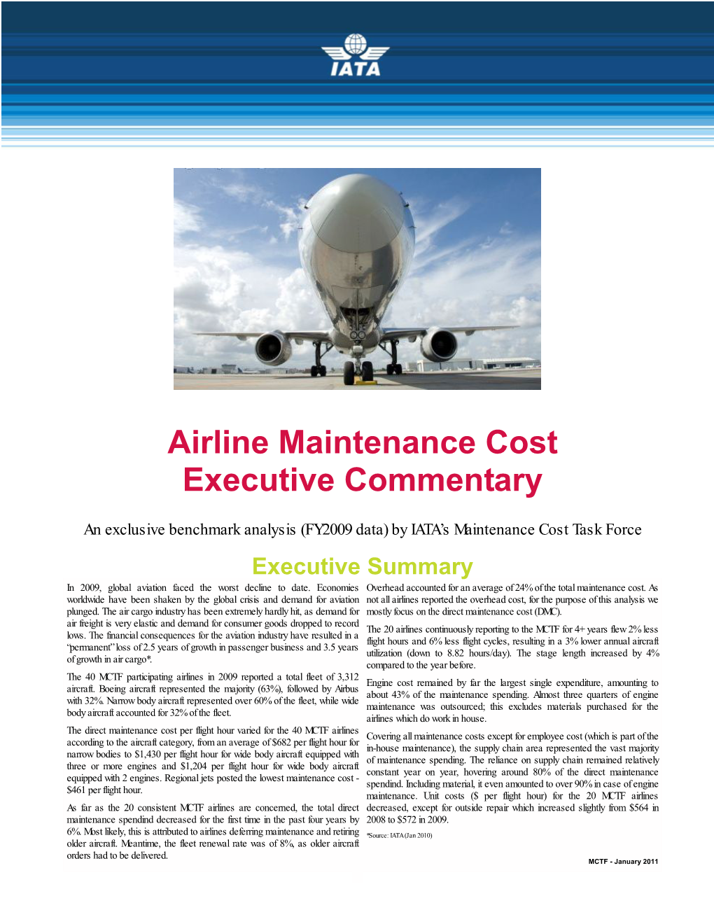 Airline Maintenance Cost Executive Commentary - January 2011