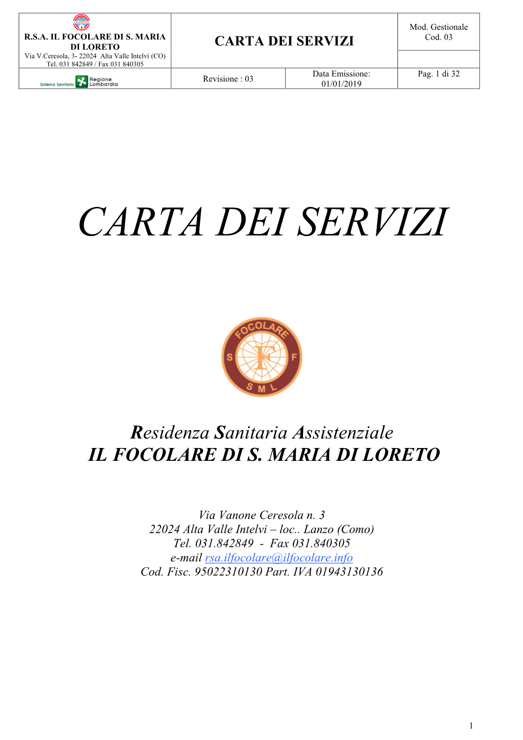 Carta Dei Servizi