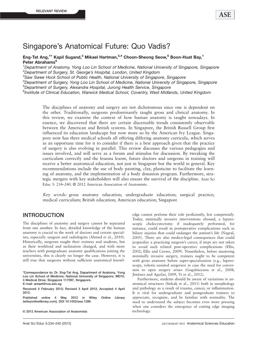 Singapore's Anatomical Future