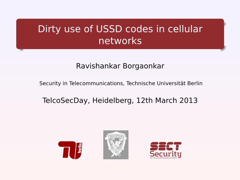 Dirty Use of USSD Codes in Cellular Networks