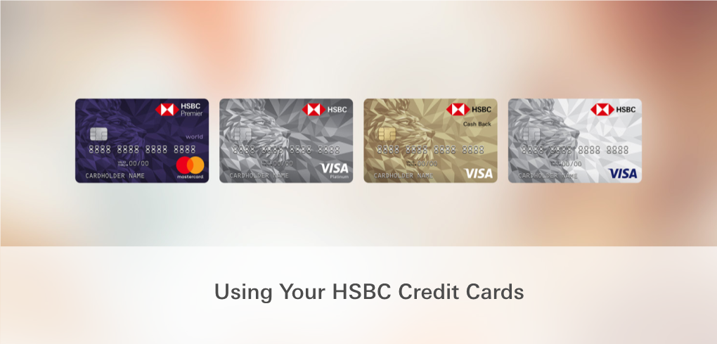 Using Your HSBC Credit Cards Using Your HSBC Credit Cards 1