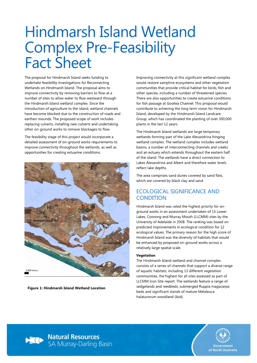 Hindmarsh Island Wetland Complex Pre-Feasibility Fact Sheet