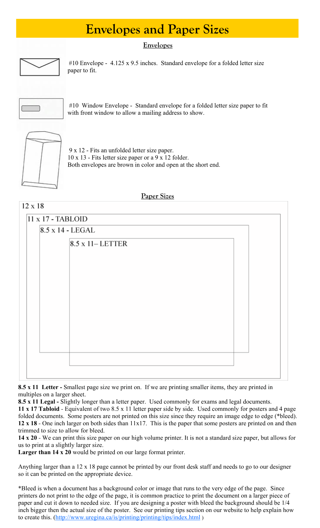 Envelopes and Paper Sizes Envelopes