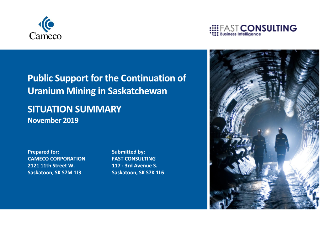 Public Support for the Continuation of Uranium Mining in Saskatchewan