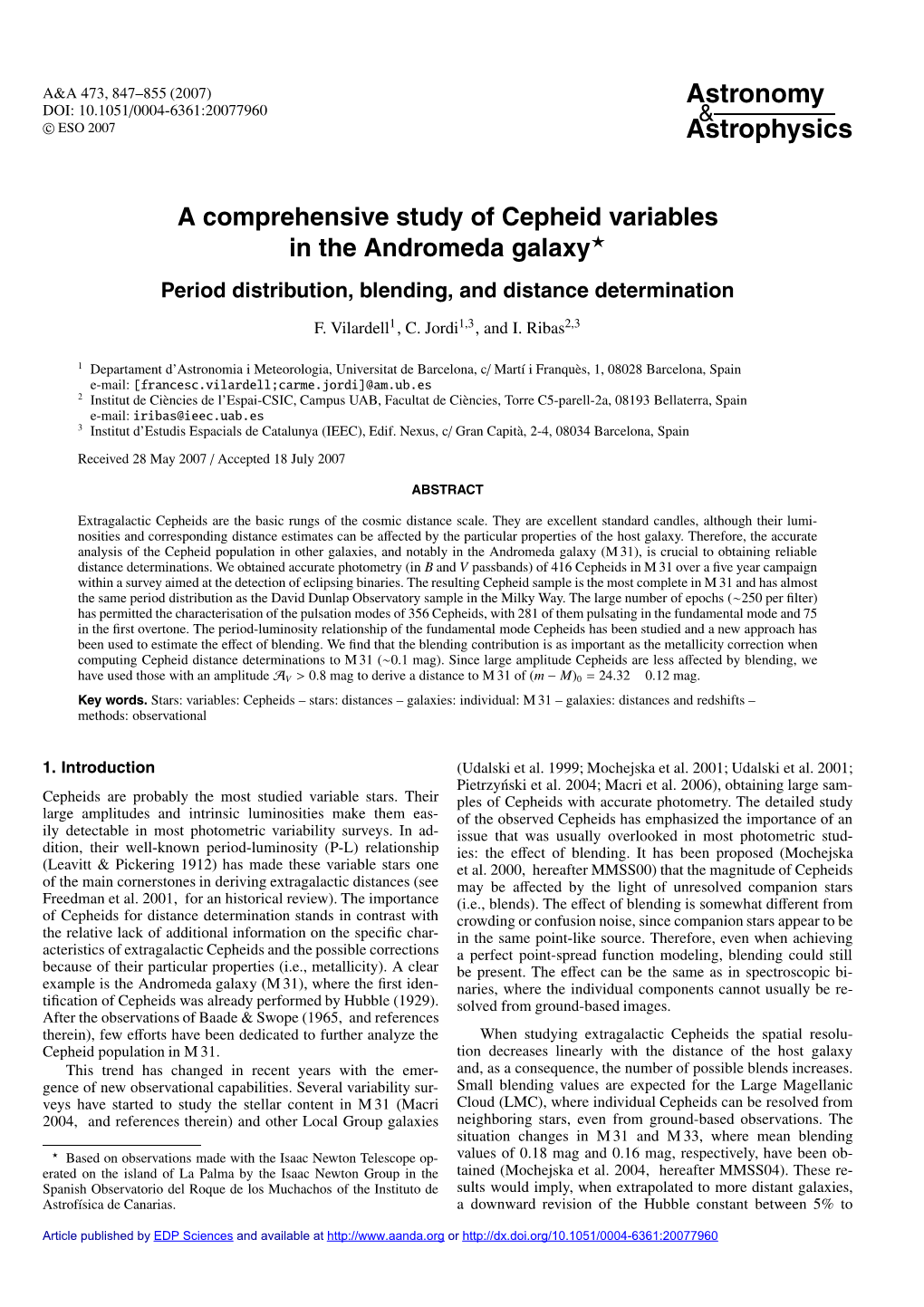 A Comprehensive Study of Cepheid Variables in the Andromeda Galaxy Period Distribution, Blending, and Distance Determination