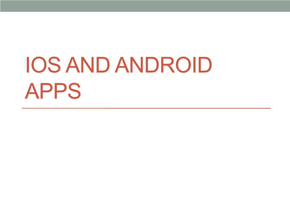 Ios and Android Apps 2