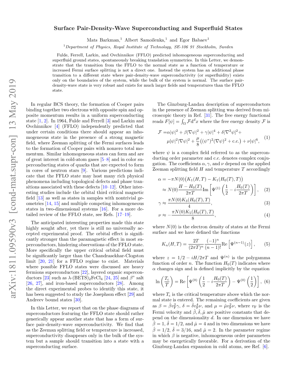 Surface Pair-Density-Wave Superconducting and Superfluid States