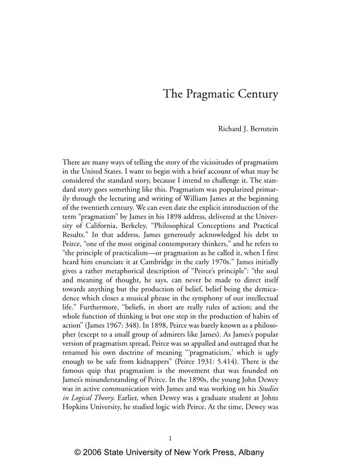 The Pragmatic Century