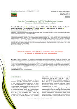 Emerging Porcine Adenovirus Padv-SVN1 and Other Enteric Viruses in Samples of Industrialized Meat By-Products