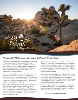 29 Palms, Your Gateway to California's Mojave Desert