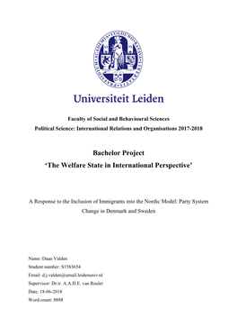The Welfare State in International Perspective’