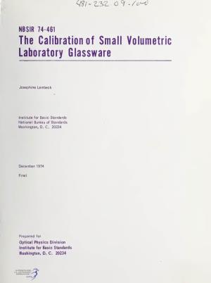 The Calibration of Small Volumetric Laboratory Glassware