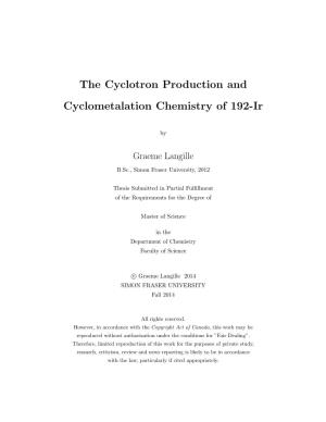 The Cyclotron Production and Cyclometalation Chemistry of 192-Ir