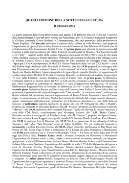 Quarta Edizione Della Notte Della Cultura