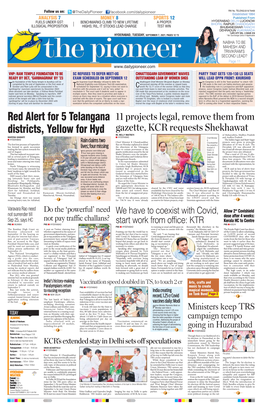 Red Alert for 5 Telangana Districts, Yellow For
