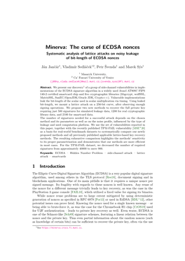 Minerva: the Curse of ECDSA Nonces Systematic Analysis of Lattice Attacks on Noisy Leakage of Bit-Length of ECDSA Nonces