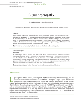 Lupus Nephropathy