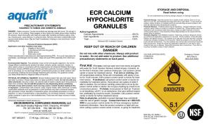 ECR Calcium Hypochlorite Granules EPA Reg