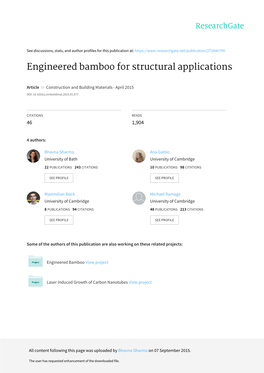 Engineered Bamboo for Structural Applications