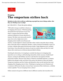 The Emporium Strikes Back | the Economist