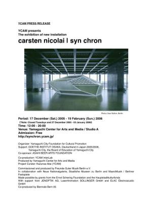 Carsten Nicolai | Syn Chron
