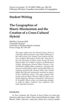 The Geographies of Maori-Mormonism and the Creation