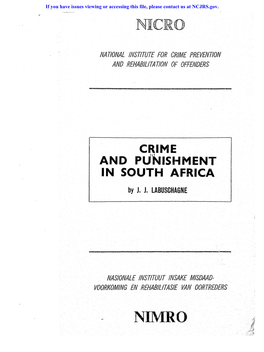 Crime and Pu'nishment in South Africa