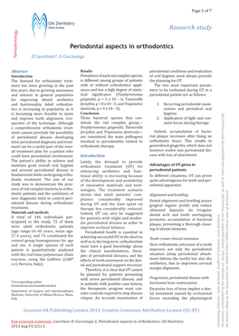Research Study Periodontal Aspects in Orthodontics