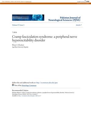 Cramp Fasciculation Syndrome: a Peripheral Nerve Hyperexcitability Disorder Bhojo A