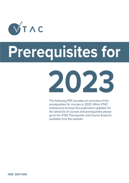 The Following PDF Provides an Overview of the Prerequisites for Courses in 2023