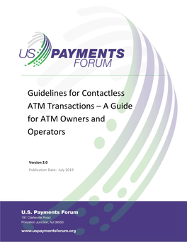 Guidelines for Contactless ATM Transactions – a Guide for ATM Owners and Operators